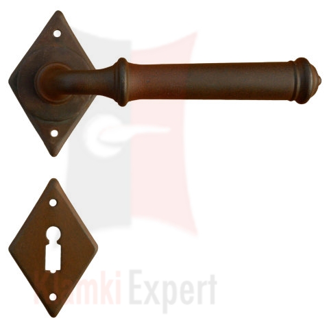 Klamka Tallin w kolorze rdza starodawna