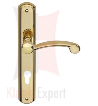 Klamka Nota z otworem na wkładkę, kolor OL mosiądz błyszczący