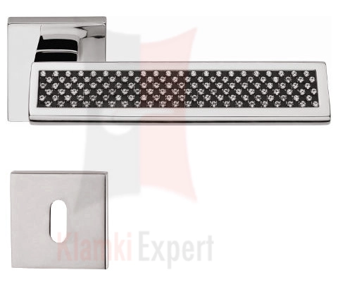 Klamka Riflesso Black  rozetą na klucz