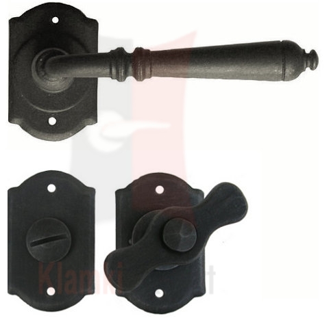 Klamka Mosca 2701 z blokadą wc kolor czerń starodawna