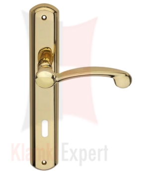 Klamka Nota z otworem na zwykły klucz, kolor OL mosiądz błyszczący