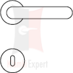 Klamka z rozetą na klucz