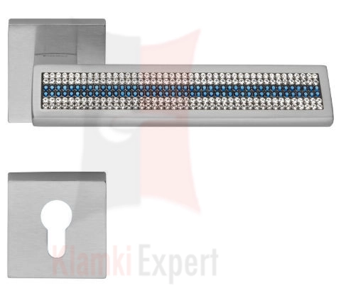 Klamka Riflesso Mesh Blu z dolną rozetą na wkładkę