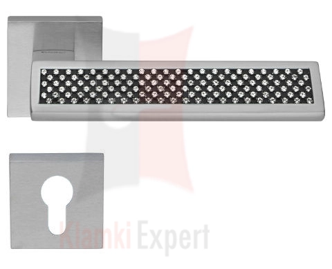 Klamka Riflesso Black z dolną rozetą na wkładkę