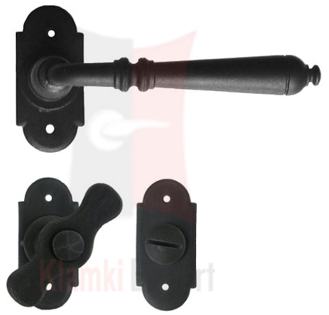 Klamka Mosca 2698 z blokadą wc kolor czerń starodawna