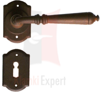 Klamka Mosca 2701 kolor rdza starodawna rozeta dolna na zwykły klucz
