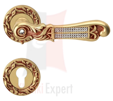 Klamka Tiffany Mesh 113 z dolną rozetą na wkładkę