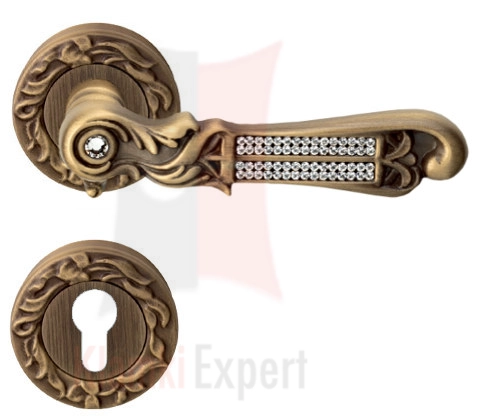 Klamka Tiffany Mesh 113 z dolną rozetą na wkładkę