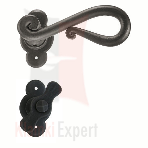 Klamka Roma z blokadą wc kolor czerń starodawna