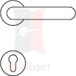 Klamka z rozetą na wkładkę