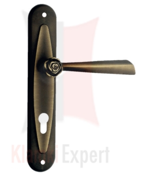 Klamka Rose z otworem na wkładkę, kolor BM brązowiony matowy