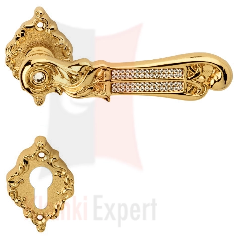 Klamka Tiffany Mesh 018 z dolną rozetą na wkładkę