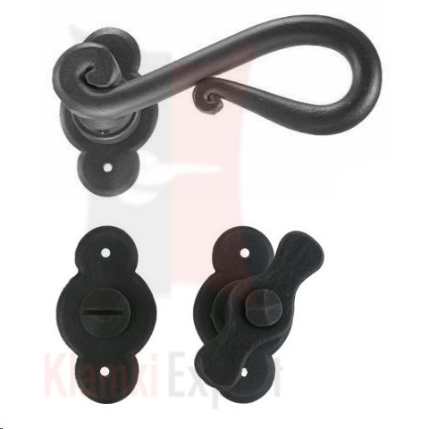 Klamka Roma 2201 z blokadą wc w kolorze czerń starodawna