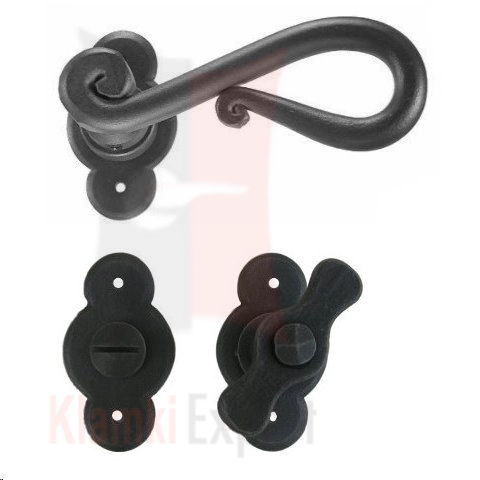 Klamka Roma 2201 z blokadą wc w kolorze czerń starodawna