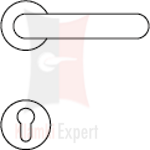 Klamka z rozetą na wkładkę
