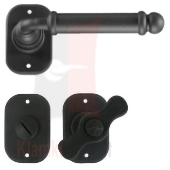 Klamka Lisbona 2105 z blokadą wc, kolor czerń starodawna