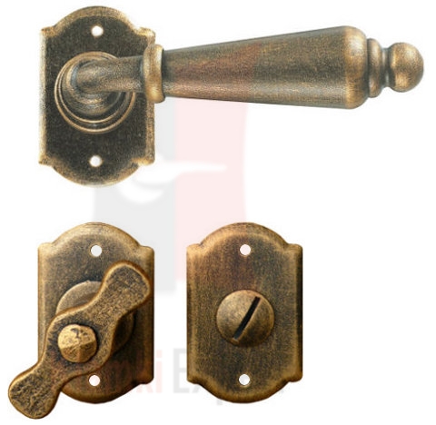 Klamka Oslo 2401 z blokadą wc kolor czerń brązowiona