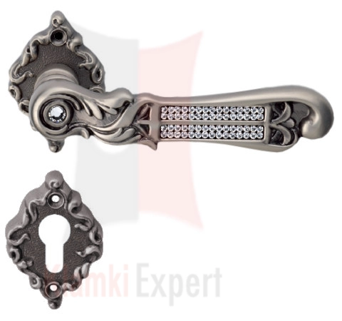 Klamka Tiffany Mesh 018 z dolną rozetą na wkładkę
