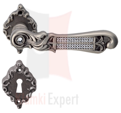 Klamka Tiffany Mesh 018 z dolną rozetą na zwykły klucz