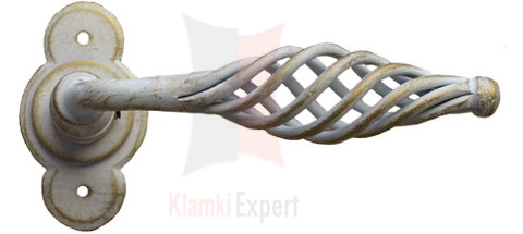 Klamka Budapest kolor białe złoto starodawne