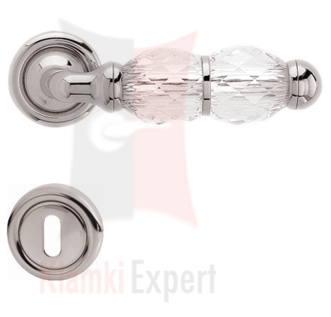 Klamka Crystal z rozetą na klucz
